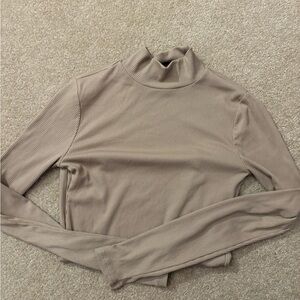 Tan No Boundaries Layering Mockneck